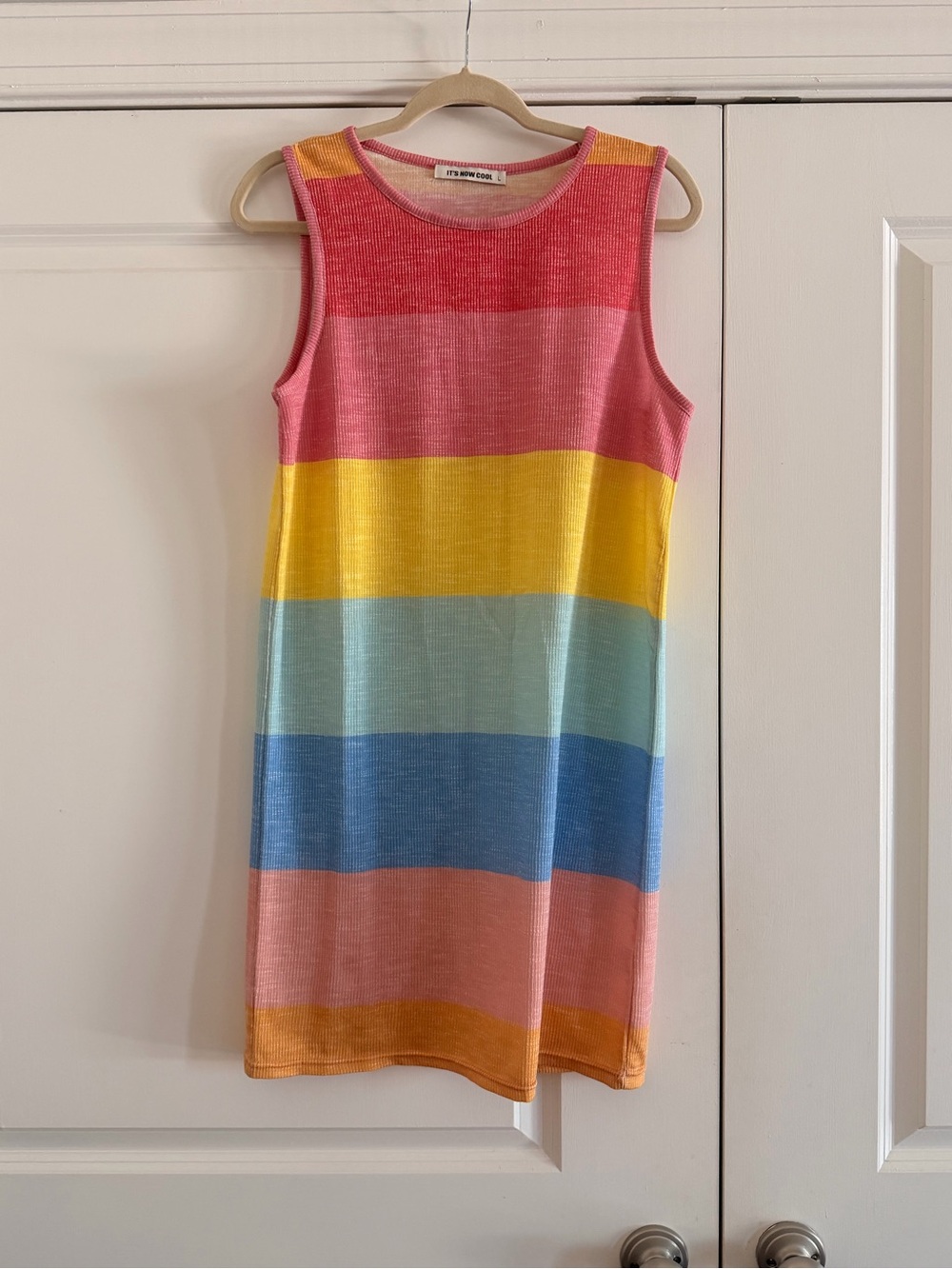 Sea-Me Striped Multicolor Lightweight Knit Mini Dress